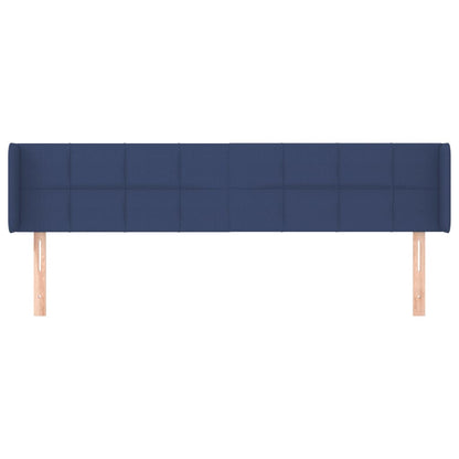 Hoofdbord met randen 203x16x78/88 cm stof blauw 203 x 16 x 78/88 cm Blauw
