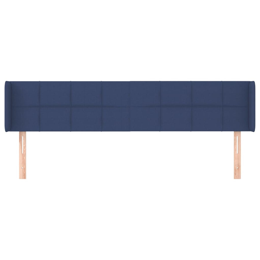 Hoofdbord met randen 203x16x78/88 cm stof blauw 203 x 16 x 78/88 cm Blauw