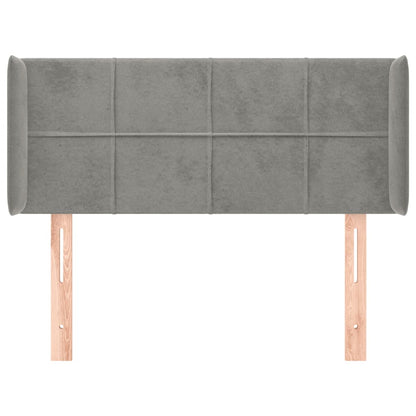 Hoofdbord met randen 83x16x78/88 cm fluweel lichtgrijs