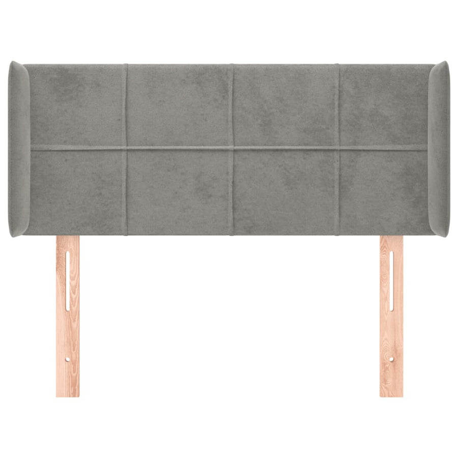 Hoofdbord met randen 83x16x78/88 cm fluweel lichtgrijs