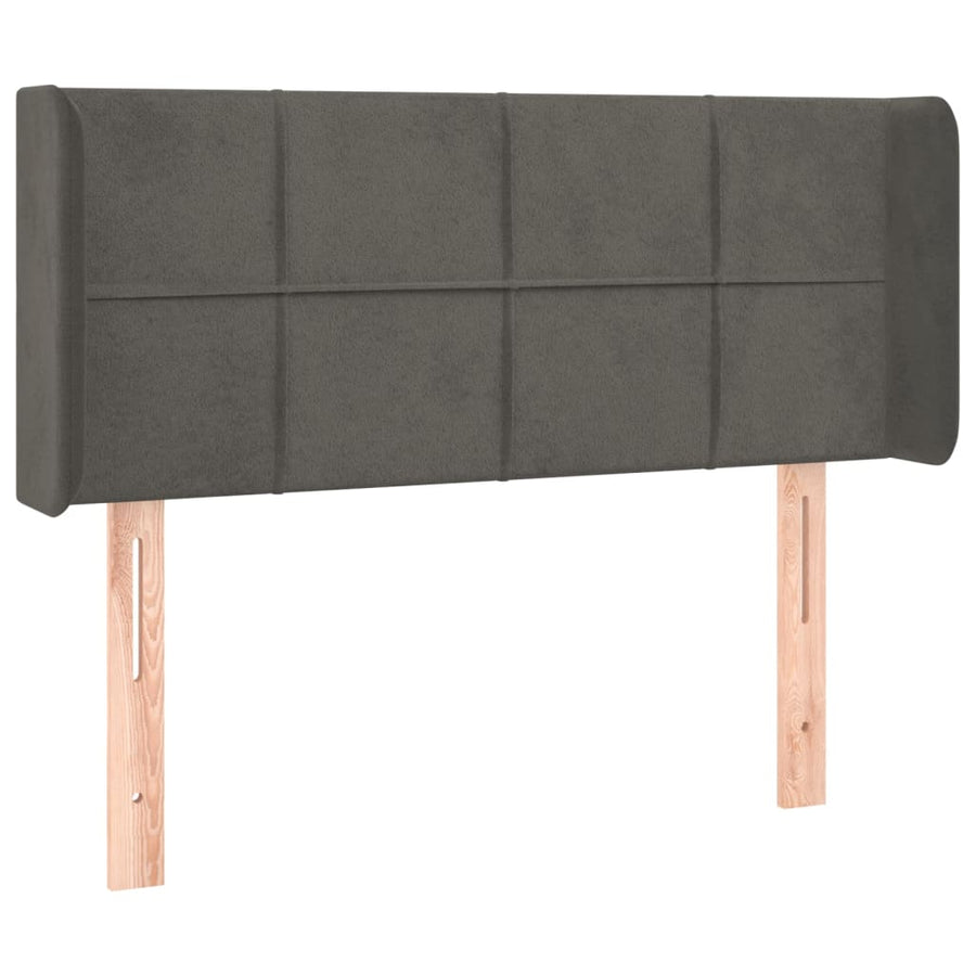 Hoofdbord met randen 83x16x78/88 cm fluweel donkergrijs 83 x 16 x 78/88 cm Donkergrijs