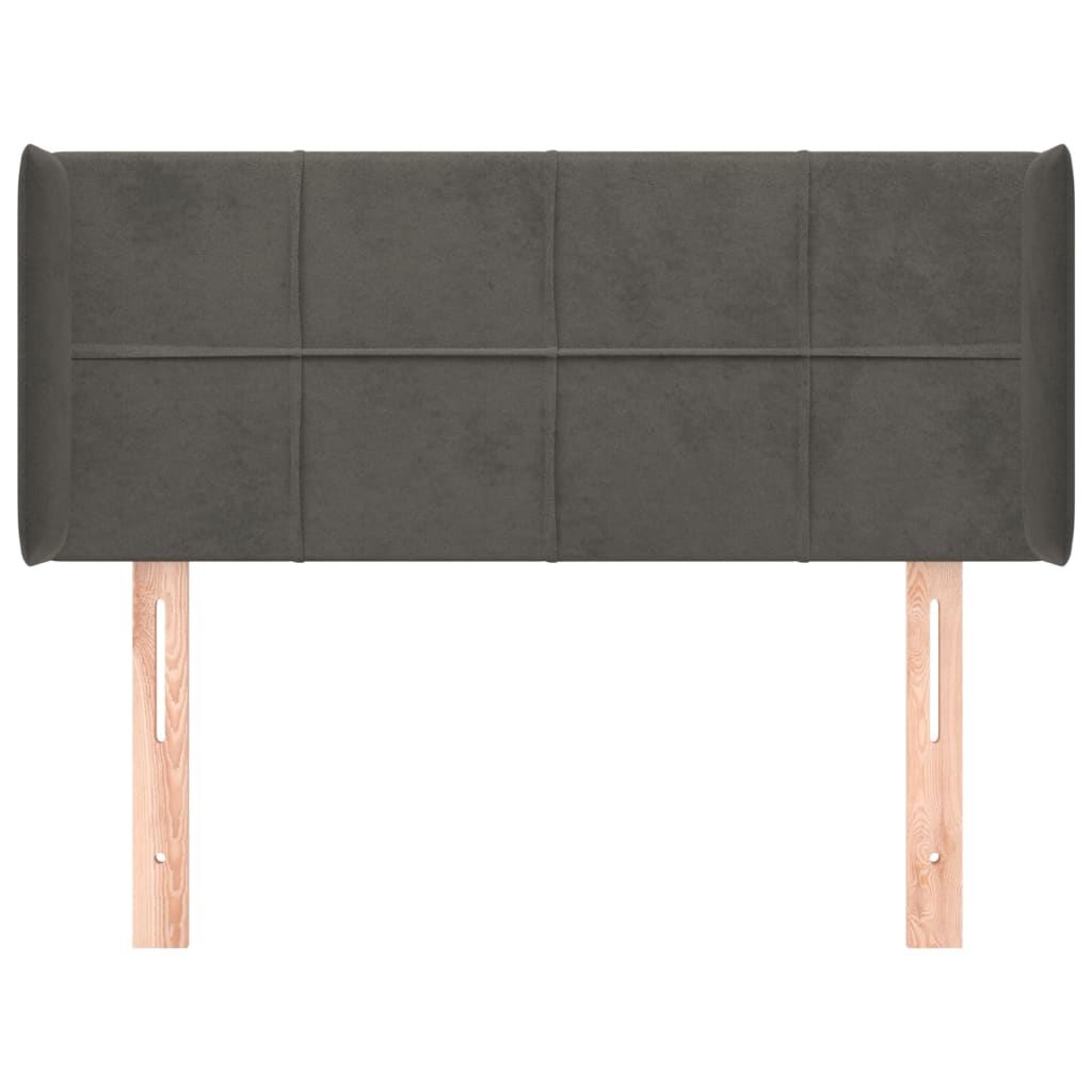 Hoofdbord met randen 83x16x78/88 cm fluweel donkergrijs 83 x 16 x 78/88 cm Donkergrijs
