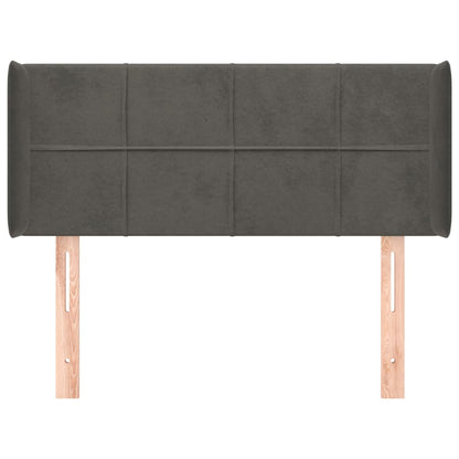 Hoofdbord met randen 83x16x78/88 cm fluweel donkergrijs 83 x 16 x 78/88 cm Donkergrijs