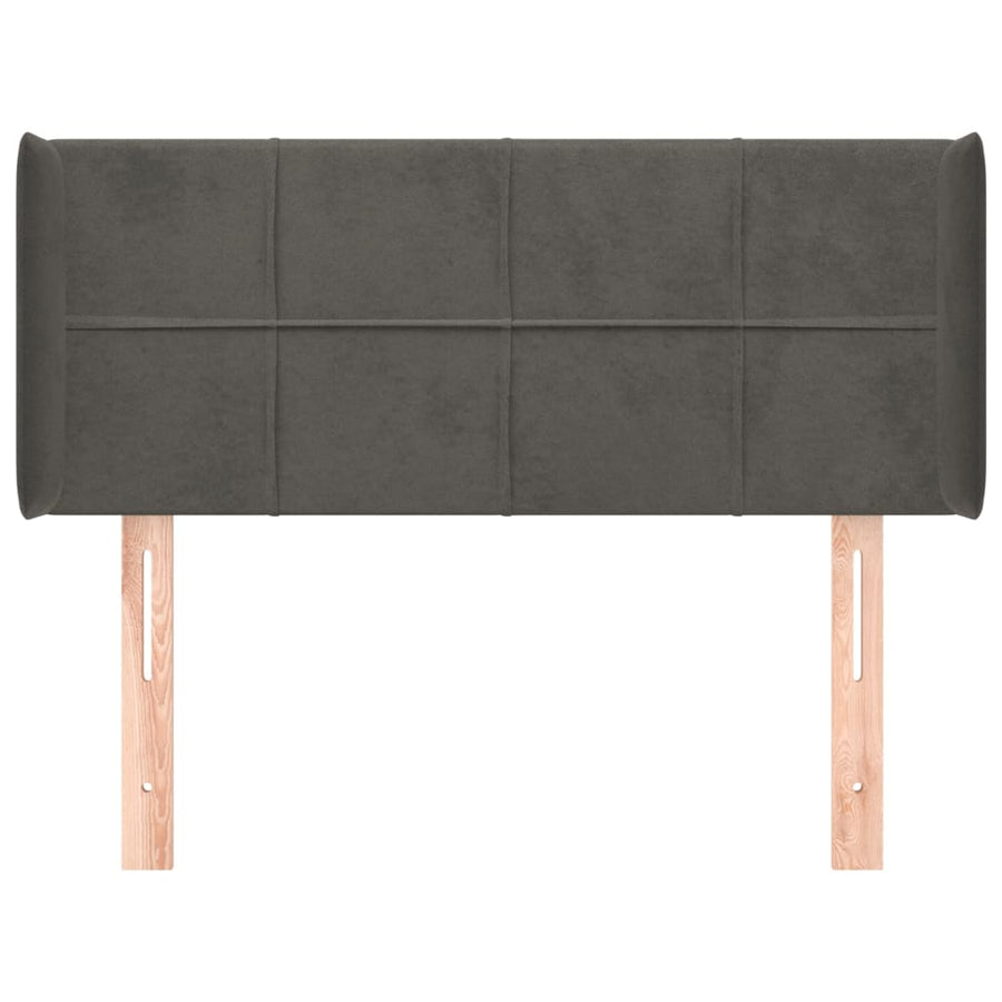 Hoofdbord met randen 83x16x78/88 cm fluweel donkergrijs 83 x 16 x 78/88 cm Donkergrijs