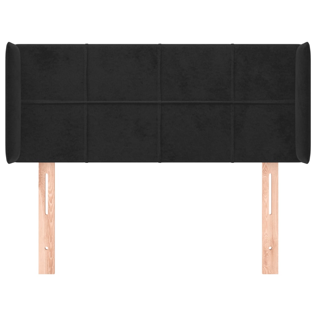 Hoofdbord Met Randen Fluweel 83 x 16 x 78/88 cm Zwart