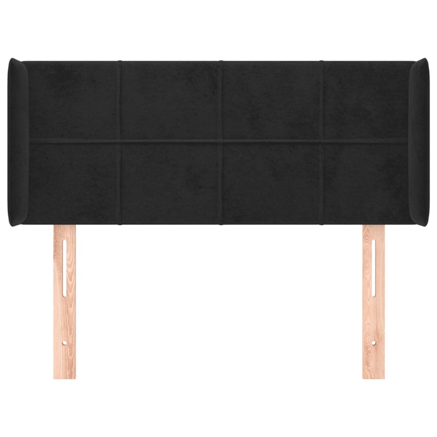Hoofdbord Met Randen Fluweel 83 x 16 x 78/88 cm Zwart