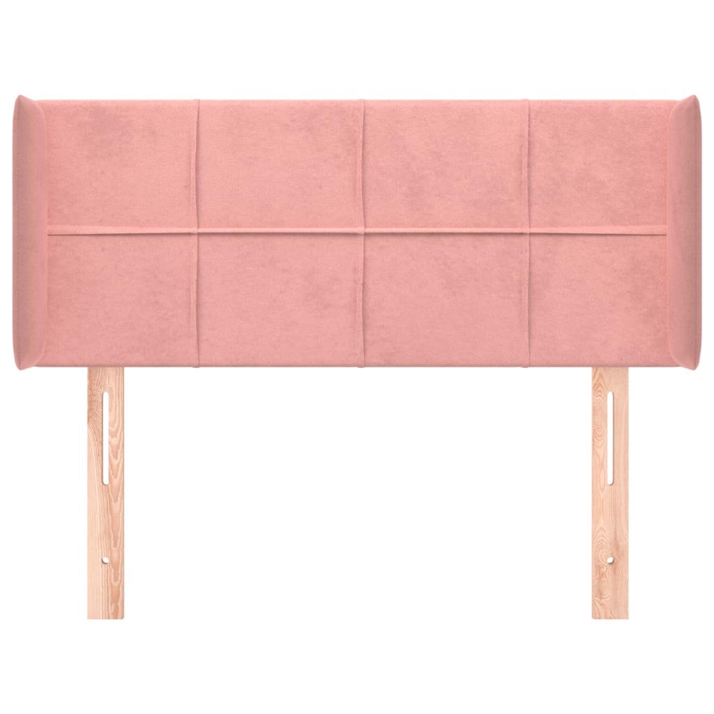 Hoofdbord Met Randen Fluweel 83 x 16 x 78/88 cm Roze