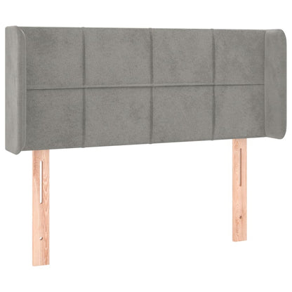 Hoofdbord Met Randen Fluweel 93 x 16 x 78/88 cm Lichtgrijs