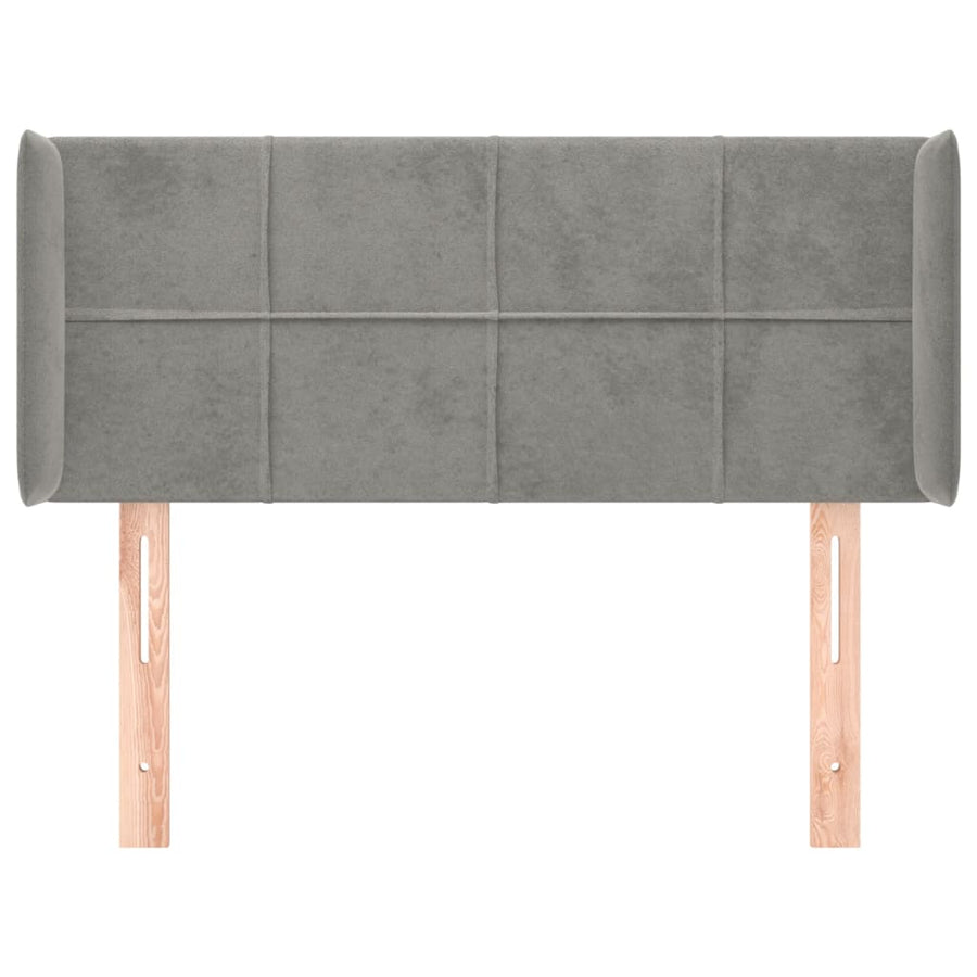 Hoofdbord Met Randen Fluweel 93 x 16 x 78/88 cm Lichtgrijs