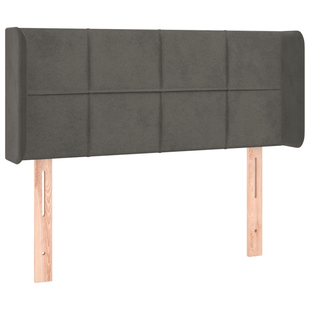 Hoofdbord Met Randen Fluweel 93 x 16 x 78/88 cm Donkergrijs