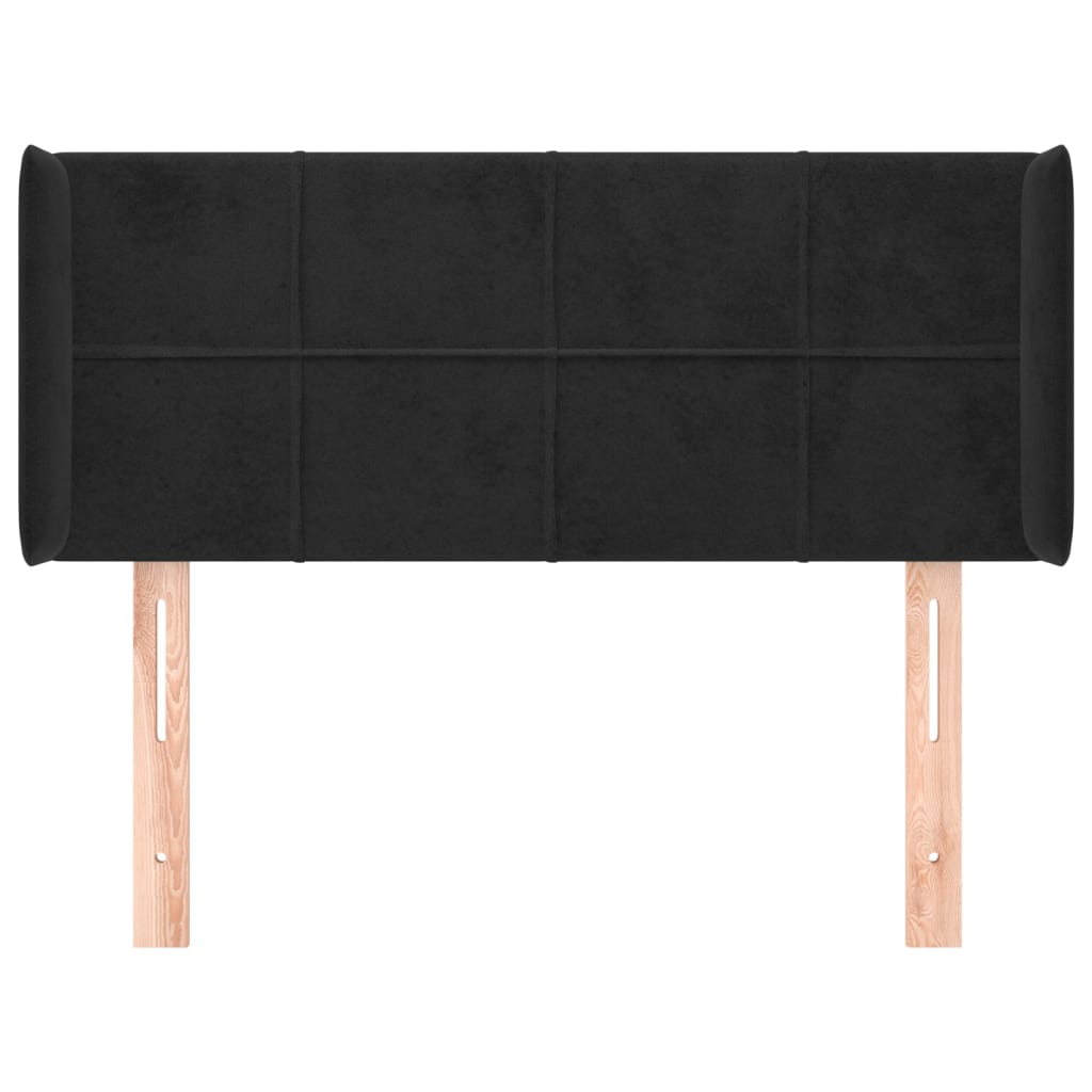 Hoofdbord Met Randen Fluweel 93 x 16 x 78/88 cm Zwart
