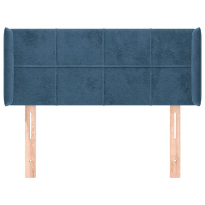 Hoofdbord met randen 93x16x78/88 cm fluweel donkerblauw