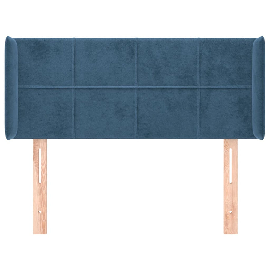 Hoofdbord met randen 93x16x78/88 cm fluweel donkerblauw