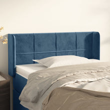 Hoofdbord met randen 93x16x78/88 cm fluweel donkerblauw