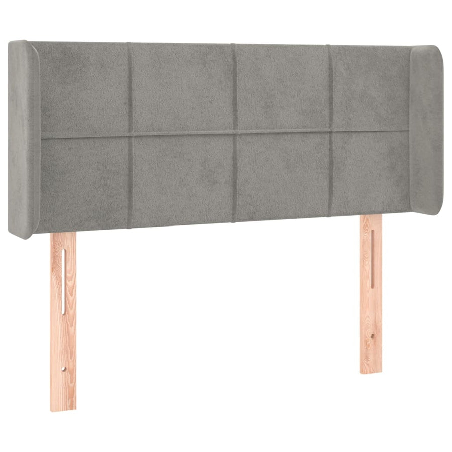 Hoofdbord Met Randen Fluweel 103 x 16 x 78/88 cm Lichtgrijs