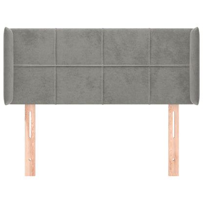 Hoofdbord Met Randen Fluweel 103 x 16 x 78/88 cm Lichtgrijs