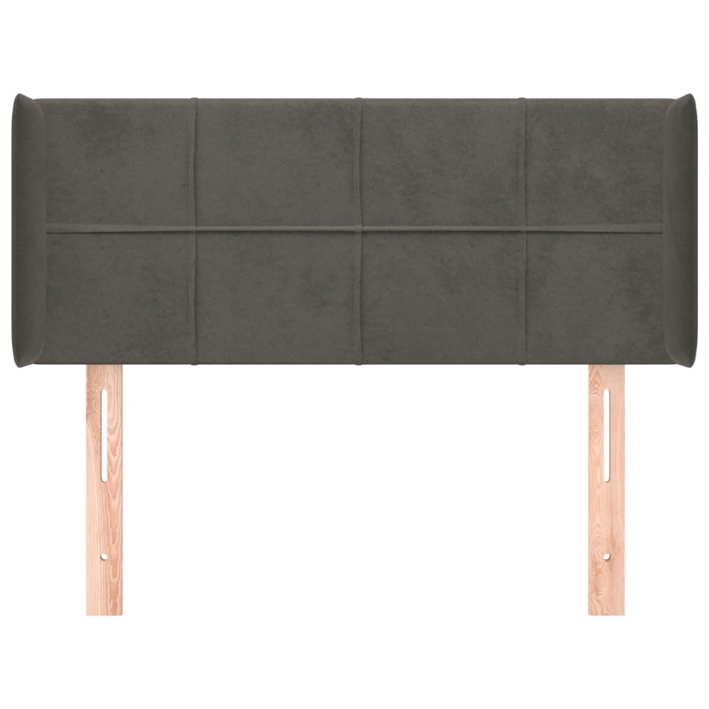 Hoofdbord Met Randen Fluweel 103 x 16 x 78/88 cm Donkergrijs