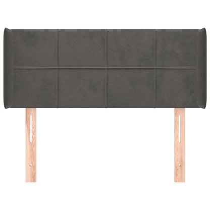 Hoofdbord Met Randen Fluweel 103 x 16 x 78/88 cm Donkergrijs