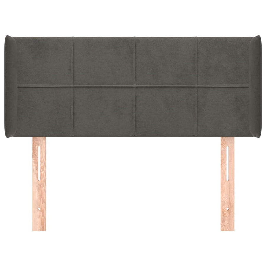 Hoofdbord Met Randen Fluweel 103 x 16 x 78/88 cm Donkergrijs