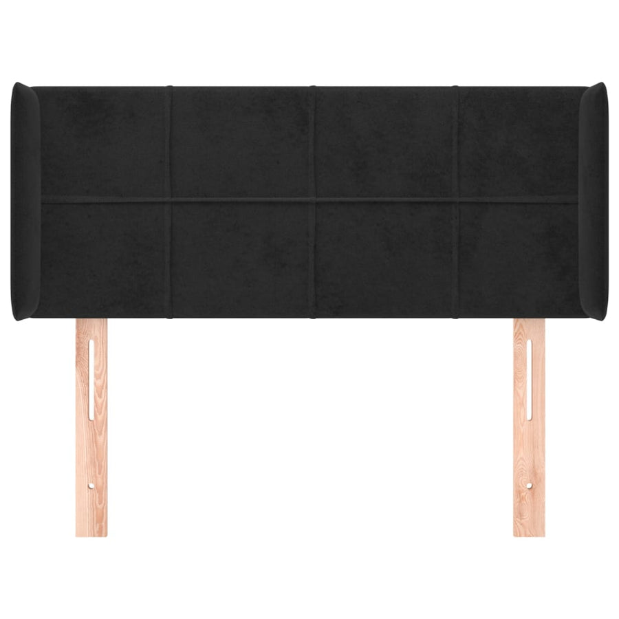 Hoofdbord Met Randen Fluweel 103 x 16 x 78/88 cm Zwart