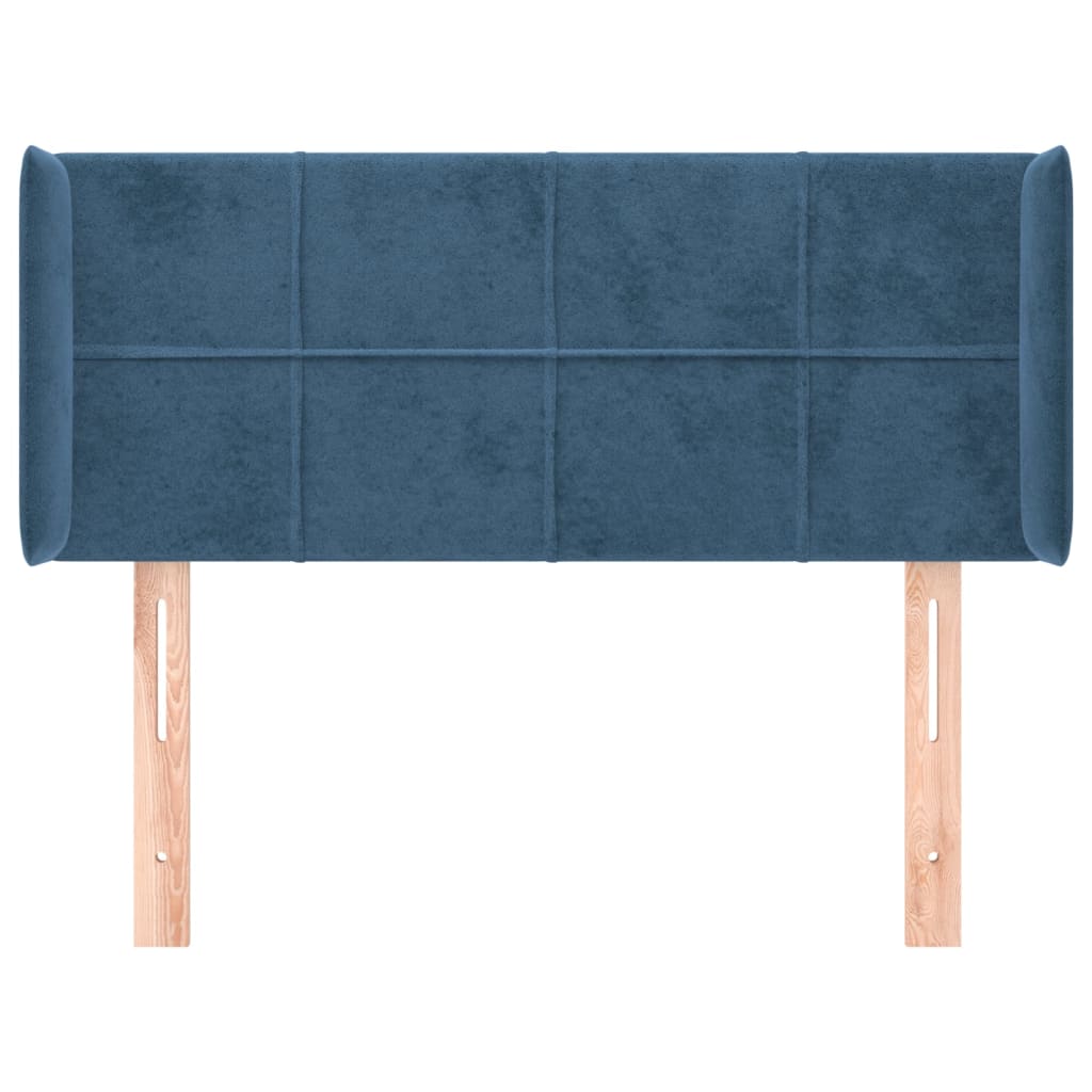 Hoofdbord Met Randen Fluweel 103 x 16 x 78/88 cm Donkerblauw