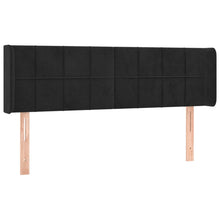 Hoofdbord Met Randen Fluweel 147 x 16 x 78/88 cm Zwart