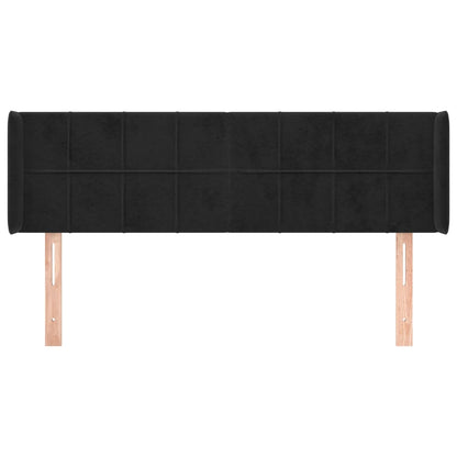 Hoofdbord Met Randen Fluweel 147 x 16 x 78/88 cm Zwart