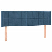 Hoofdbord Met Randen Fluweel 147 x 16 x 78/88 cm Donkerblauw