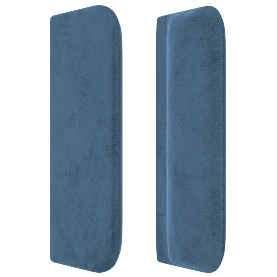 Hoofdbord Met Randen Fluweel 147 x 16 x 78/88 cm Donkerblauw