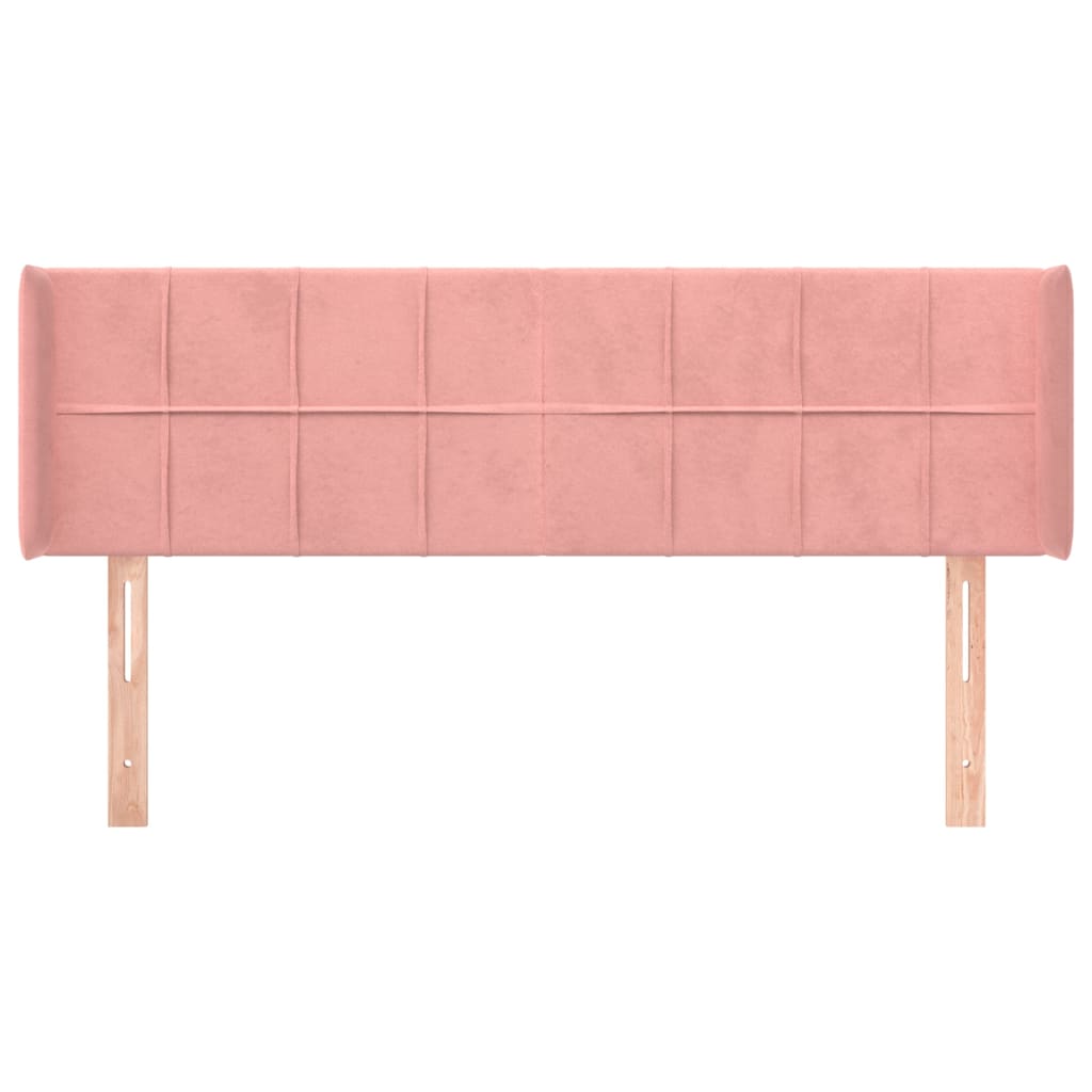 Hoofdbord Met Randen Fluweel 147 x 16 x 78/88 cm Roze