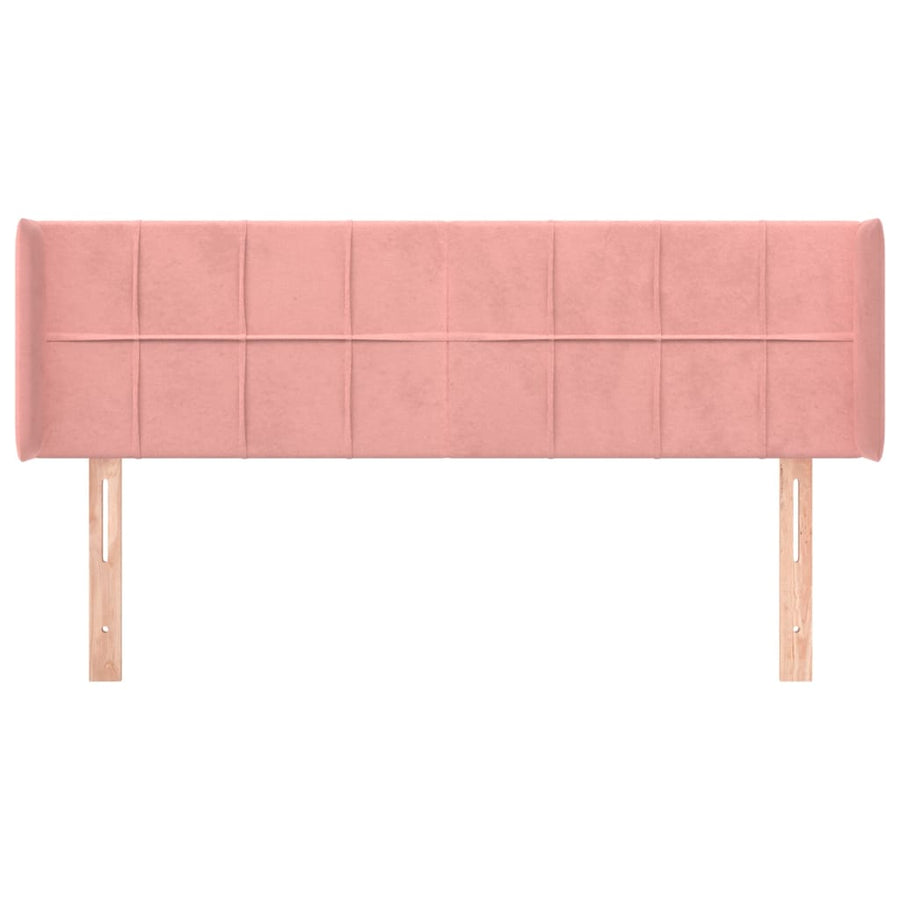 Hoofdbord Met Randen Fluweel 147 x 16 x 78/88 cm Roze