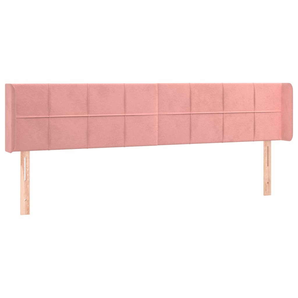 Hoofdbord Met Randen Fluweel 163 x 16 x 78/88 cm Roze