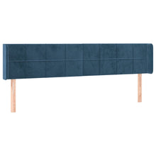 Hoofdbord Met Randen Fluweel 1 183 x 16 x 78/88 cm Donkerblauw