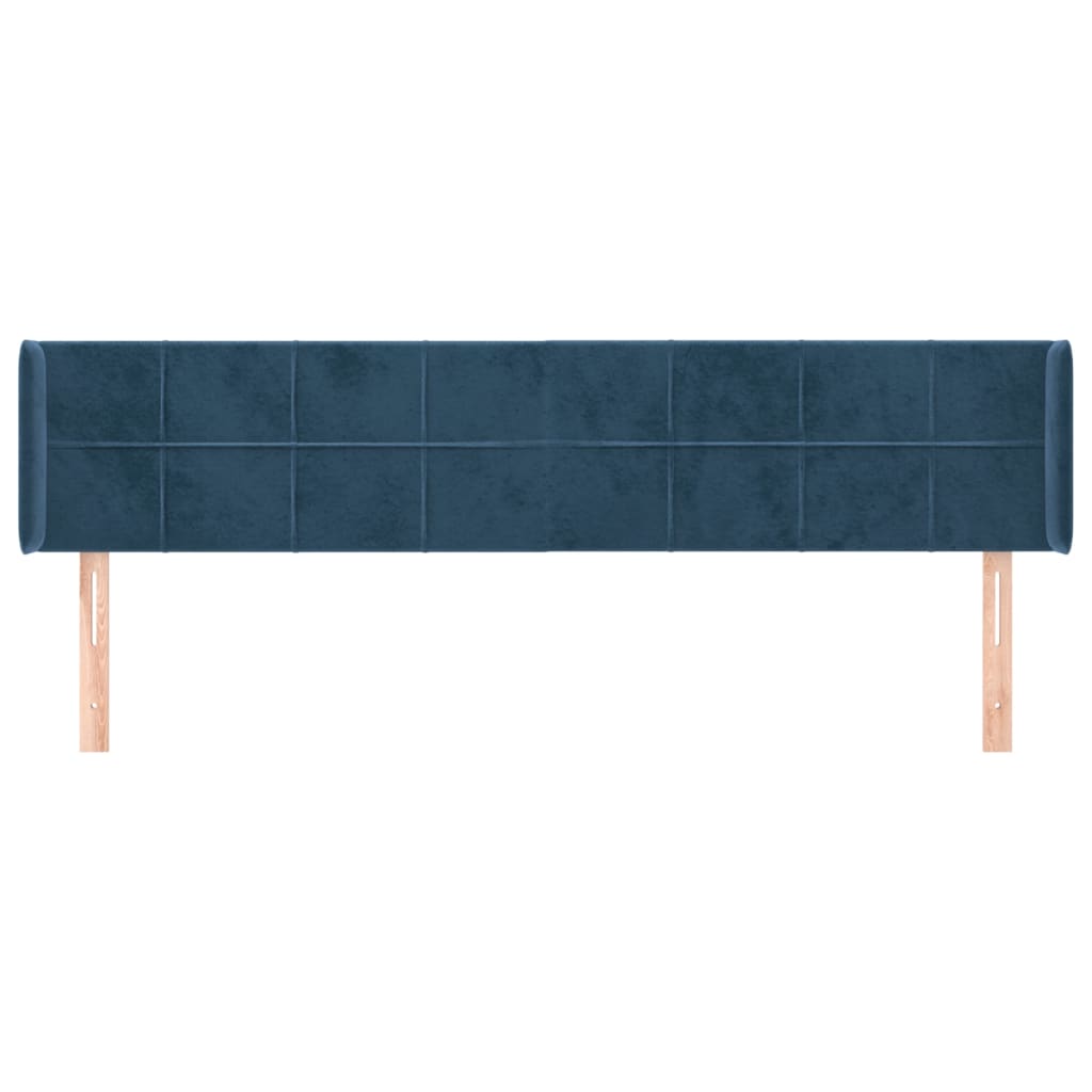 Hoofdbord Met Randen Fluweel 1 183 x 16 x 78/88 cm Donkerblauw