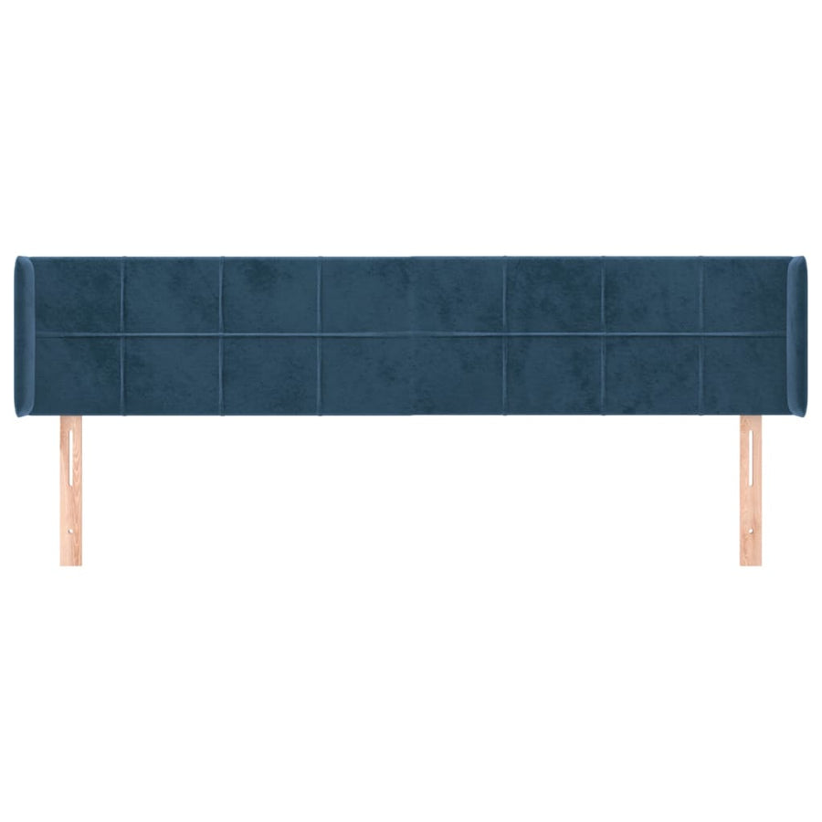 Hoofdbord Met Randen Fluweel 1 183 x 16 x 78/88 cm Donkerblauw