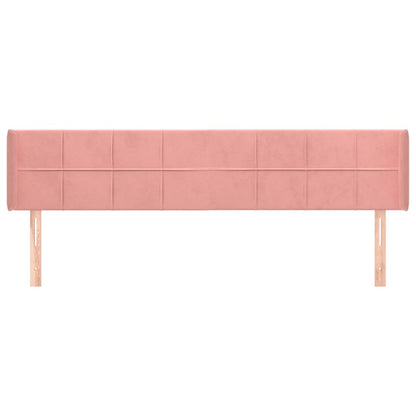 Hoofdbord Met Randen Fluweel 183 x 16 x 78/88 cm Roze