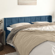 Hoofdbord 203x16x78/88 cm fluweel donkerblauw