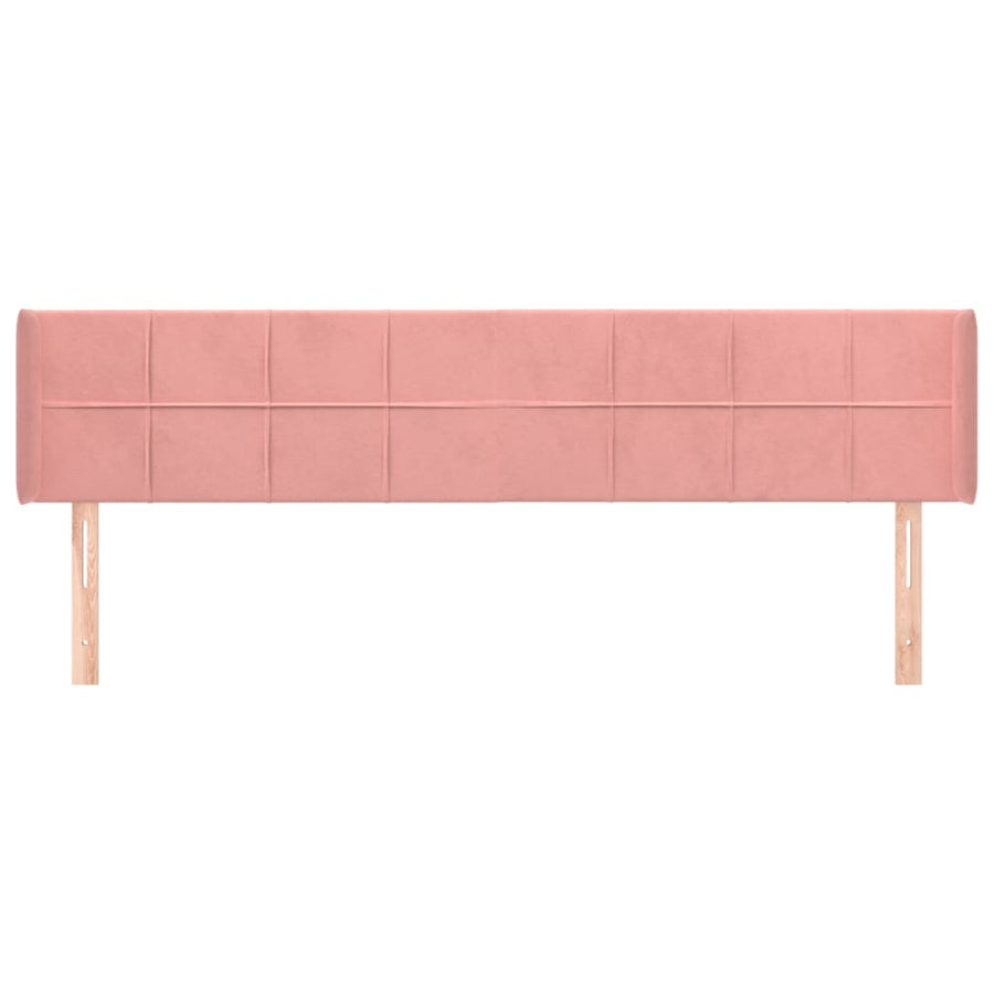 Hoofdbord Met Randen Fluweel 203 x 16 x 78/88 cm Roze