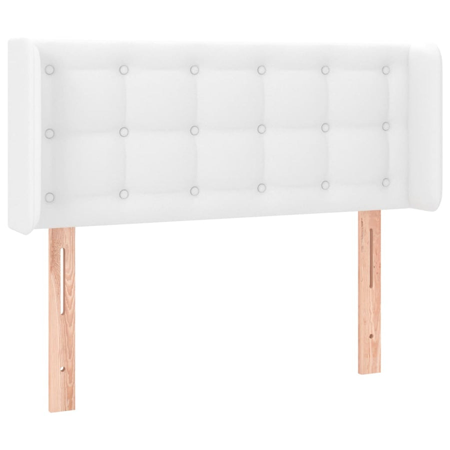 Hoofdbord Met Randen Kunstleer 83 x 16 x 78/88 cm Wit