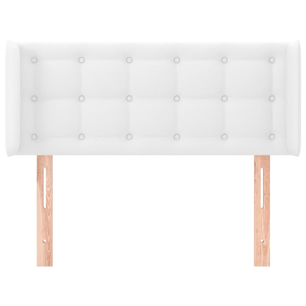 Hoofdbord Met Randen Kunstleer 83 x 16 x 78/88 cm Wit