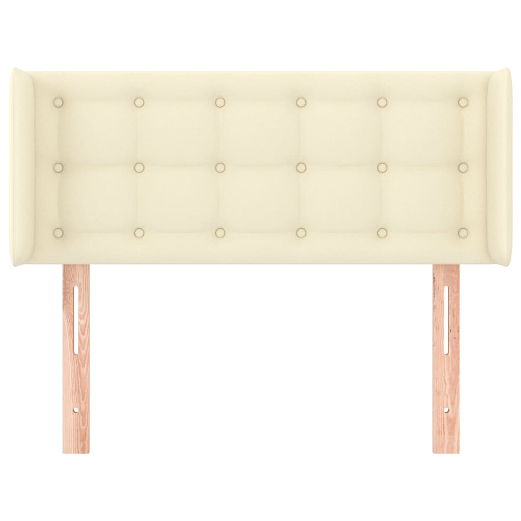 Hoofdbord Met Randen Kunstleer Kleurig 83 x 16 x 78/88 cm Crème