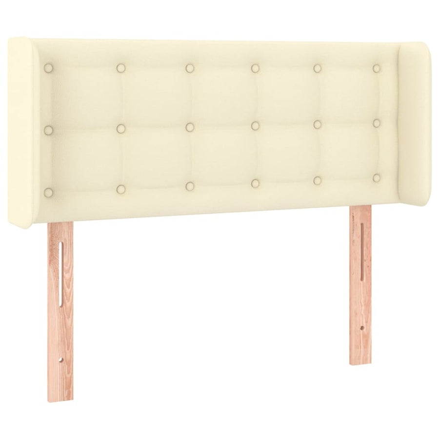 Hoofdbord Met Randen Kunstleer Kleurig 93 x 16 x 78/88 cm Crème