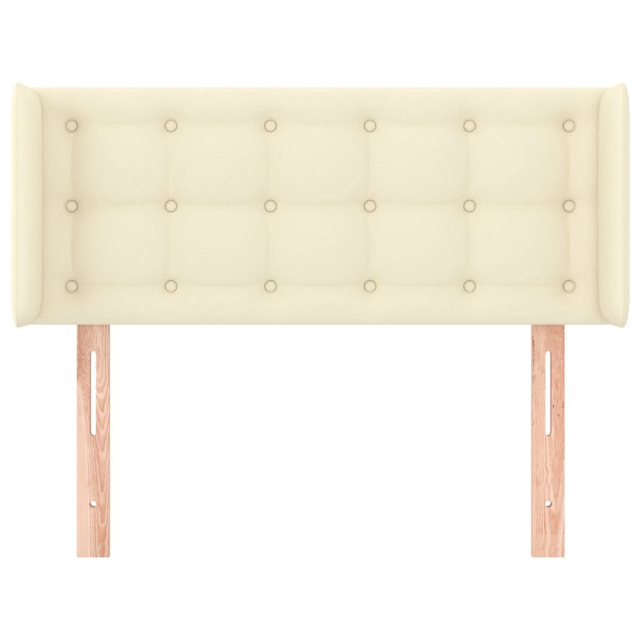 Hoofdbord Met Randen Kunstleer Kleurig 93 x 16 x 78/88 cm Crème