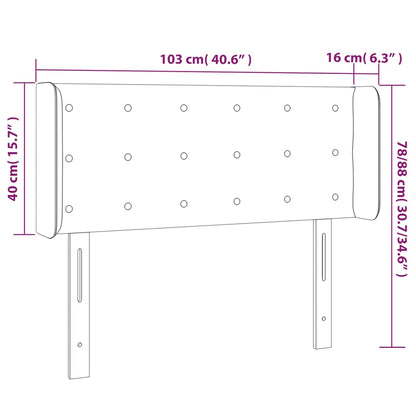 Hoofdbord Met Randen Kunstleer Kleur 103 x 16 x 78/88 cm Cappuccino