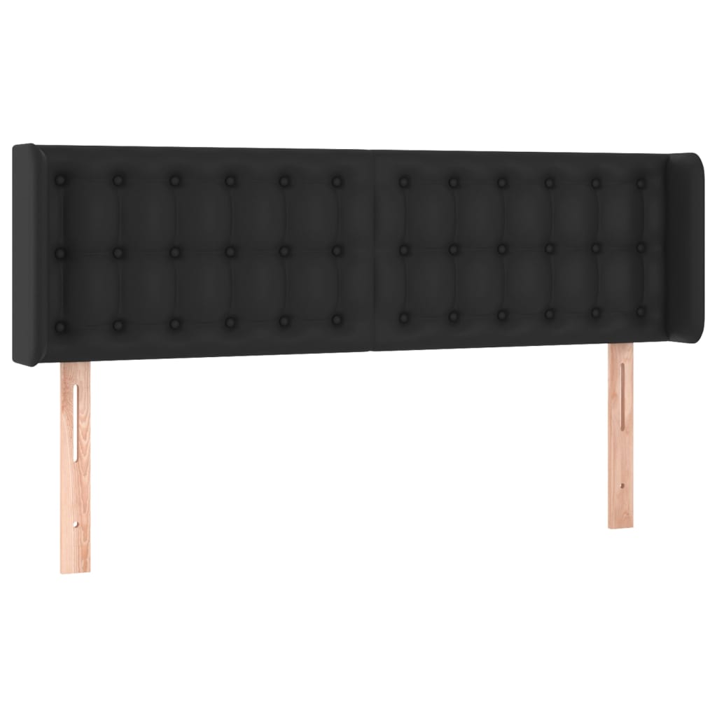Hoofdbord Met Randen Kunstleer 147 x 16 x 78/88 cm Zwart