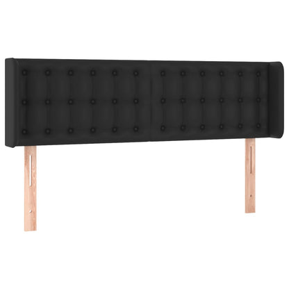 Hoofdbord Met Randen Kunstleer 147 x 16 x 78/88 cm Zwart