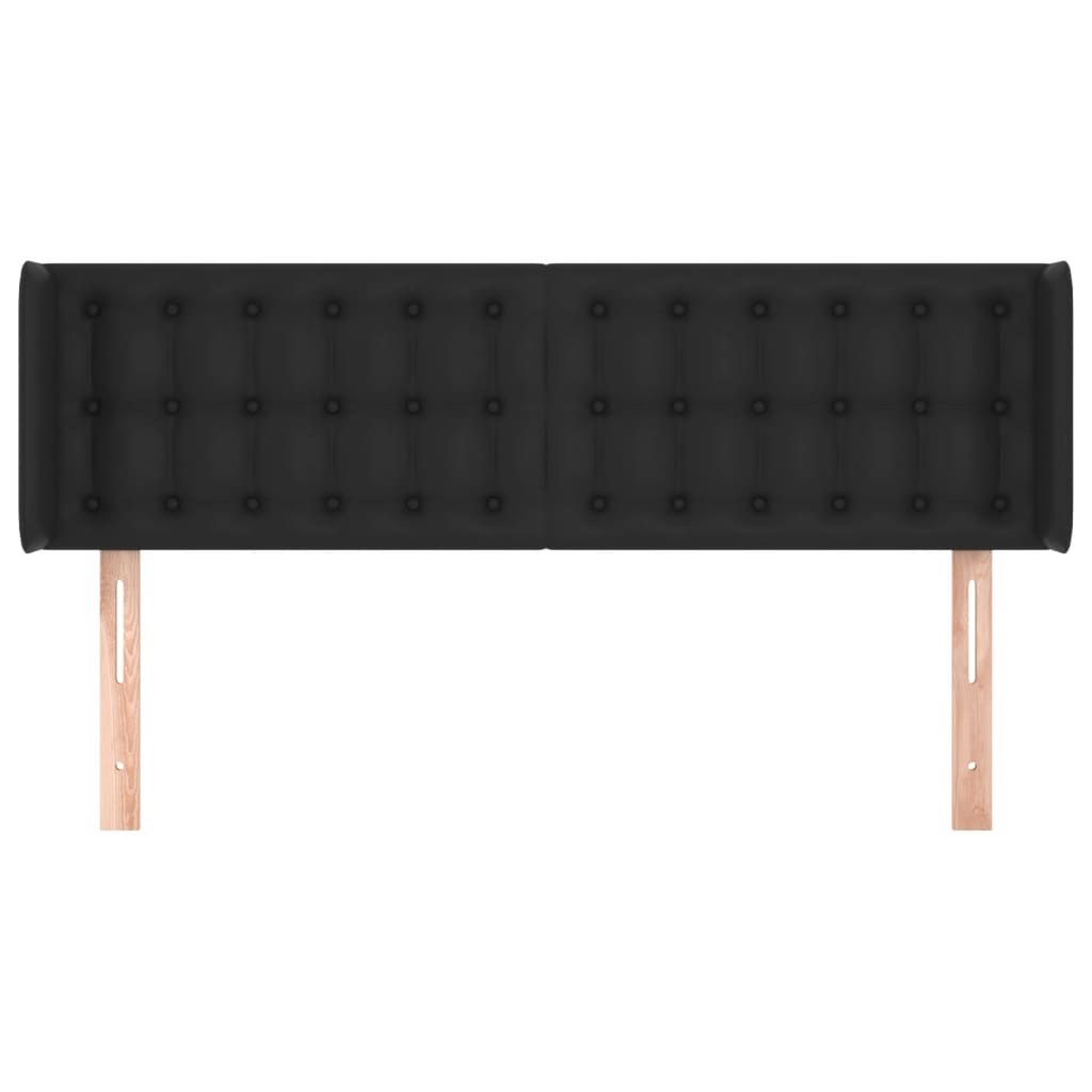 Hoofdbord Met Randen Kunstleer 147 x 16 x 78/88 cm Zwart