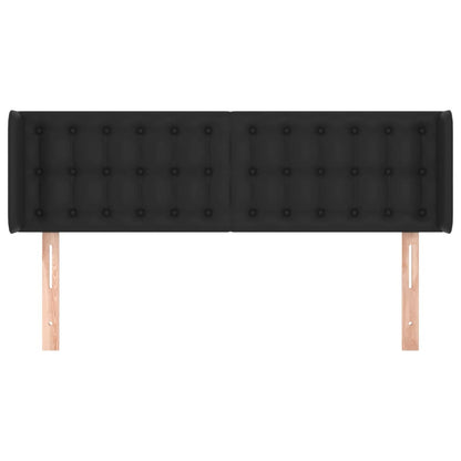Hoofdbord Met Randen Kunstleer 147 x 16 x 78/88 cm Zwart
