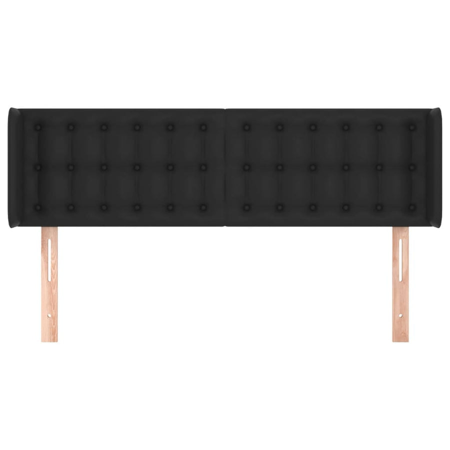Hoofdbord Met Randen Kunstleer 147 x 16 x 78/88 cm Zwart