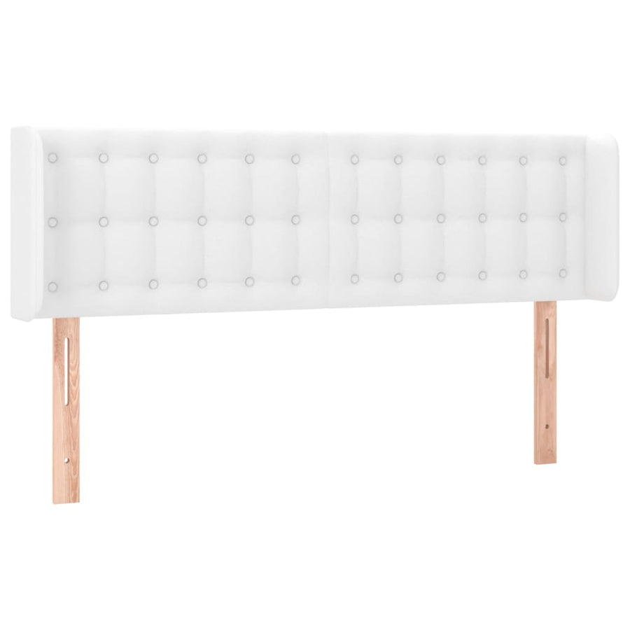 Hoofdbord Met Randen Kunstleer 147 x 16 x 78/88 cm Wit